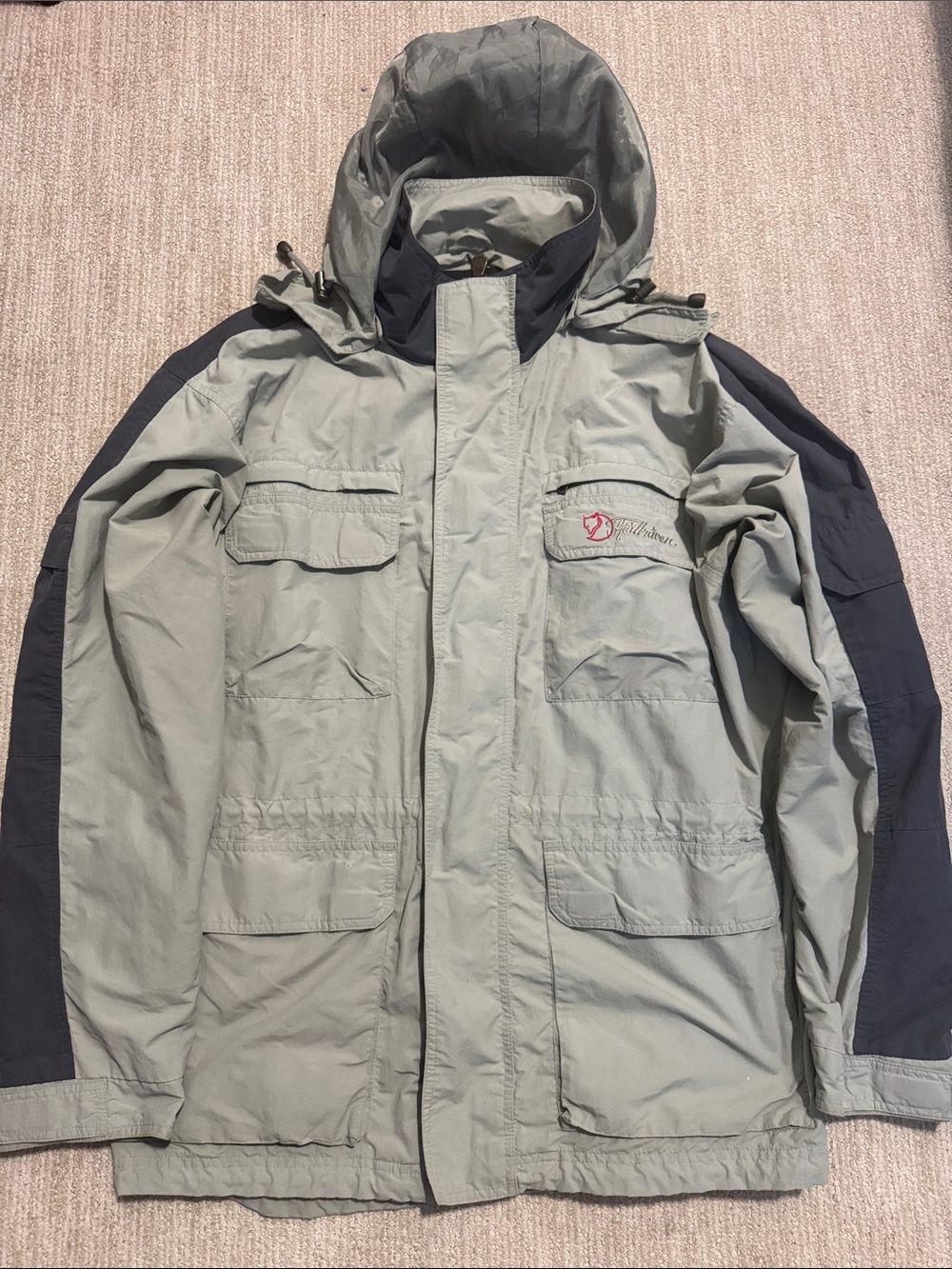 Fjallraven Mens M Kodiak Hydratic Gray Black Waterproof Vintage Parka Jacket